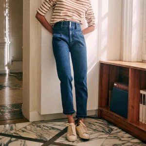 NWOT Sézane Sama Trousers, Size 42 (US 10), Denim, High-waisted